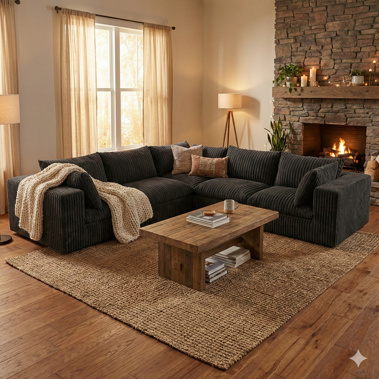 The Brullos (5 piece L shape - black)