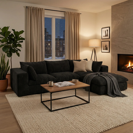 The Brullos (3 piece w/ ottoman - black version)