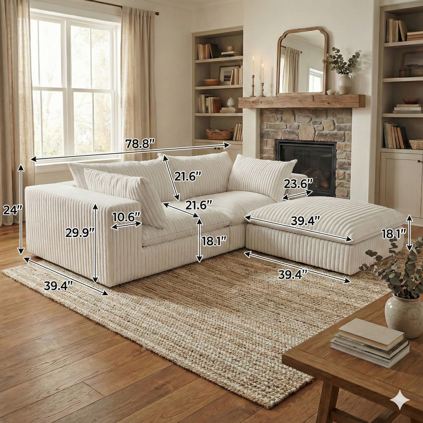 The Brullo (2 piece w/ ottoman)