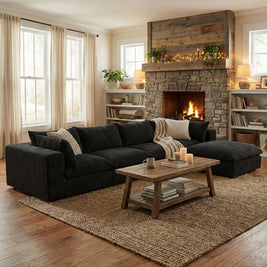 The Brullos (4 piece w/ 1 ottoman - black)