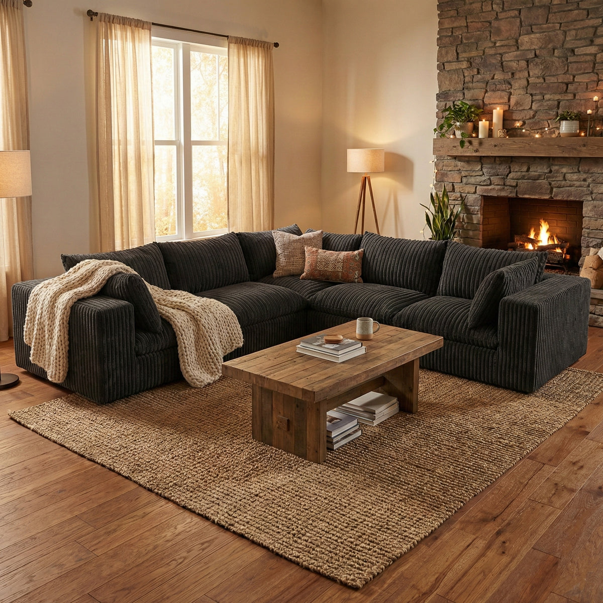 The Brullos (5 piece L shape - black)