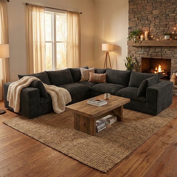 The Brullos (5 piece L shape - black)